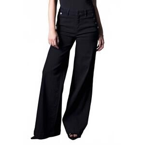 NEW BLUE REVIVAL selena wide leg sailor jeans in black